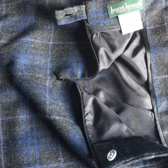 Harve Benard 100% wool A-line dark grey and blue Size 6 skirt Brand new - Picture 5 of 11